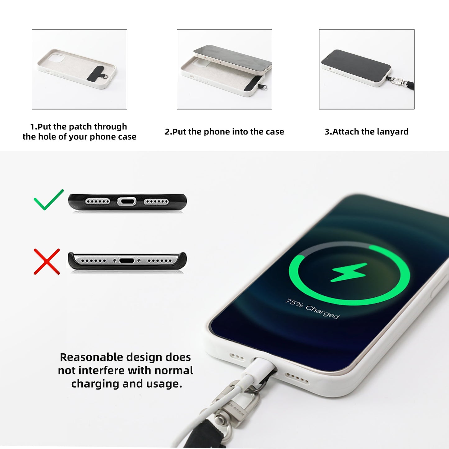 OCE GEAR Phone Lanyard Crossbody Phone Lanyard Multifuctional Patch Lanyards Compatible Most Smartphones Nylon Rope Buckle Green