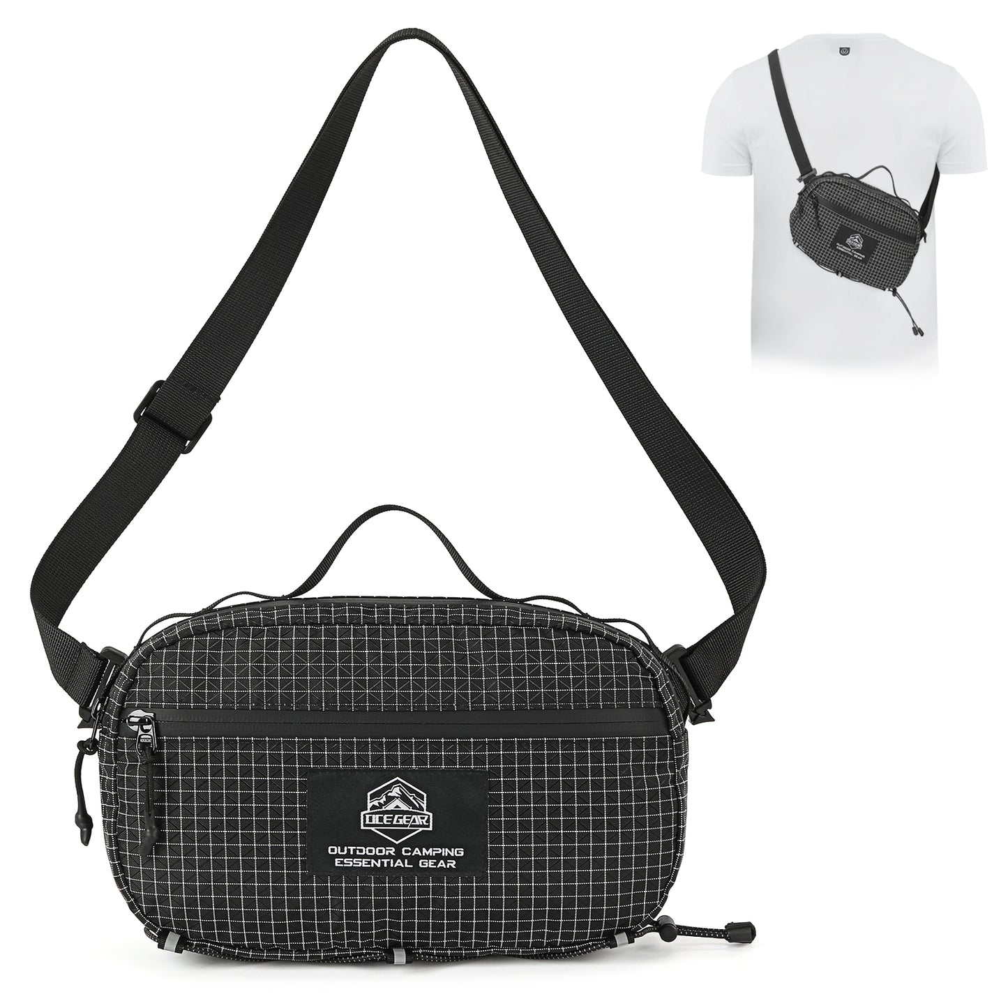 Fanny Pack Hiking Waist Packs Large Crossbody Bagwith Zipper Pockets Adjustable Strap Waist Bags Travel Hip Pack for Cycling Running for Women Men