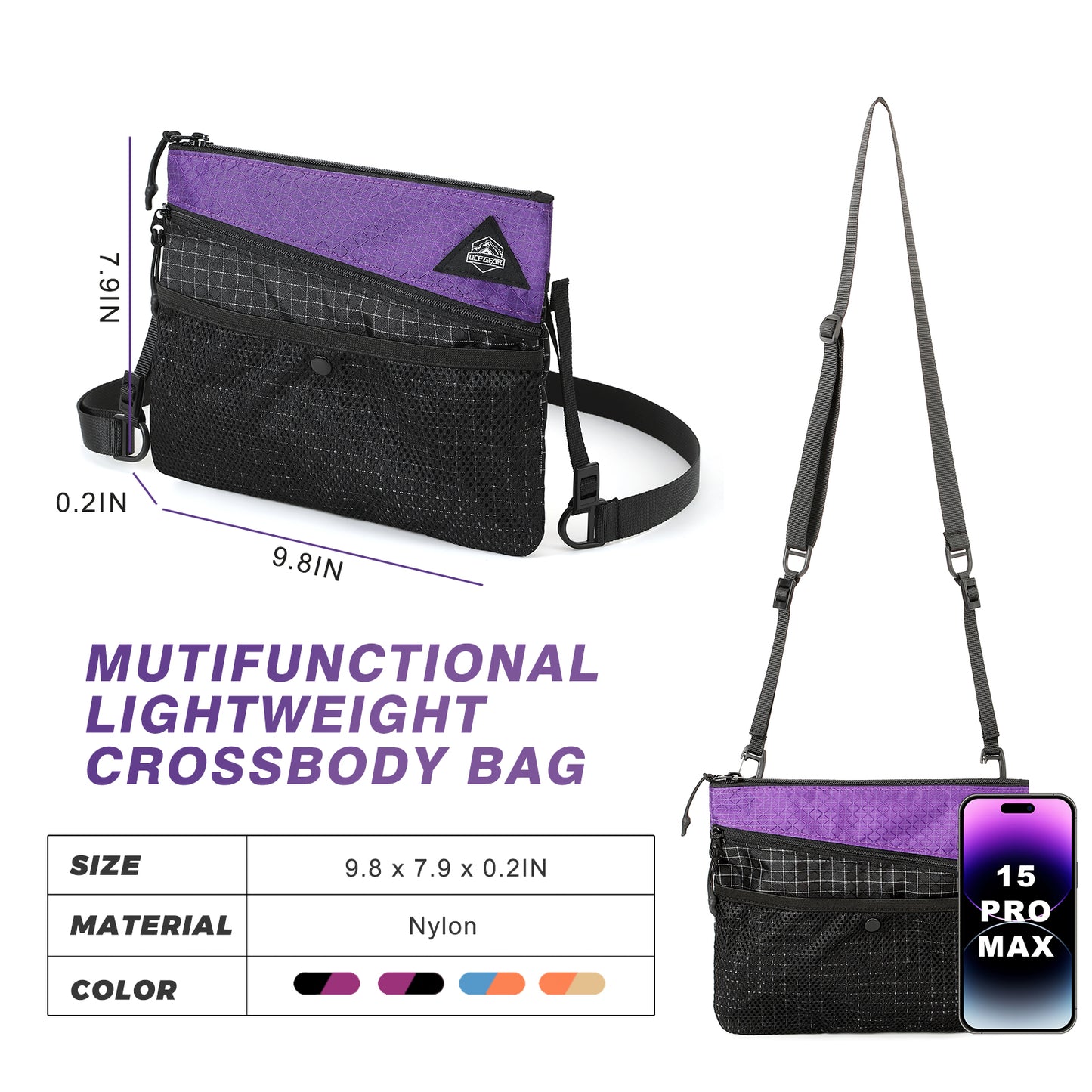 Lightweight Crossbody Bag Waterproof Women Shoulder Bag Men Small Crossbody Purse Suitable for Travel, Commuting