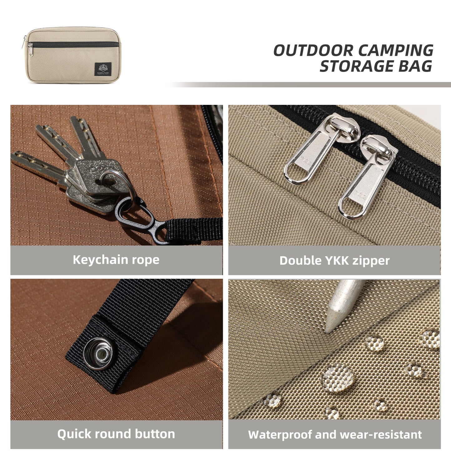 Outdoor Tactical Storage Bag - Durable Nylon, Versatile Hanging Design,Portable High Capacity Tactical Pouch for Camping, Hiking, Travel, Trunk Organizer