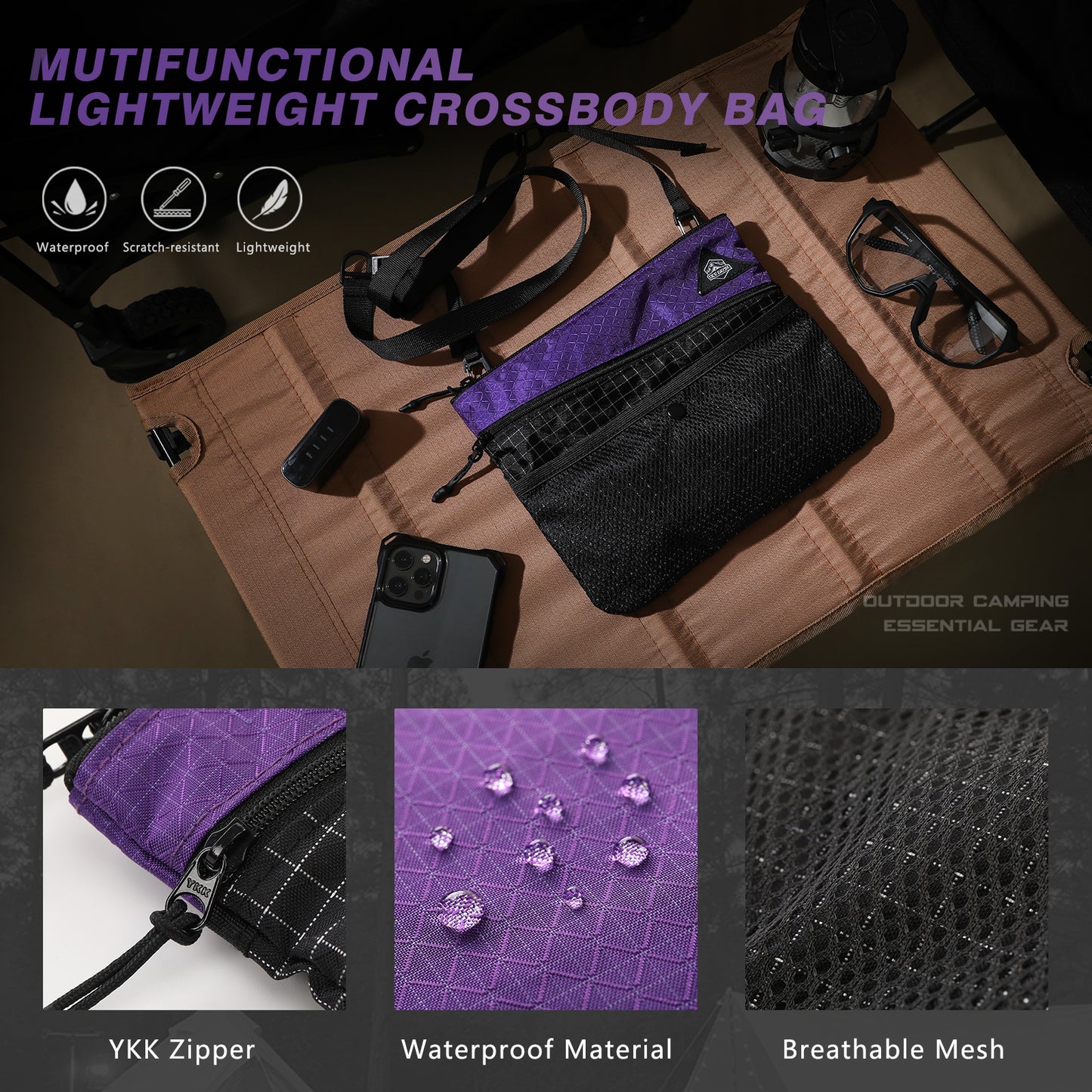 Lightweight Crossbody Bag Waterproof Women Shoulder Bag Men Small Crossbody Purse Suitable for Travel, Commuting