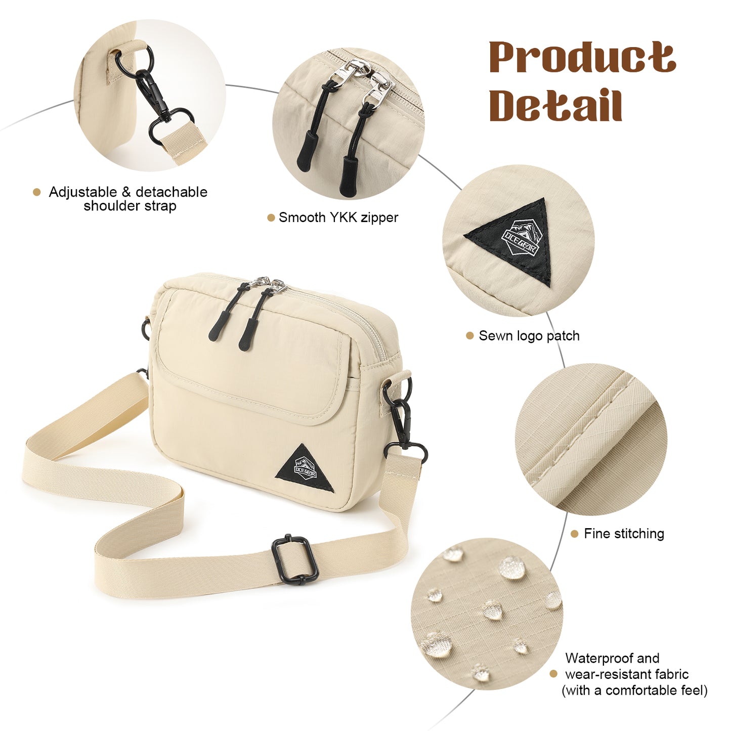 Mini Crossbody Bag with Adjustable Strap Festival Bag Sling Chest Bag for Outdoor, Workout, Travel, and Casual