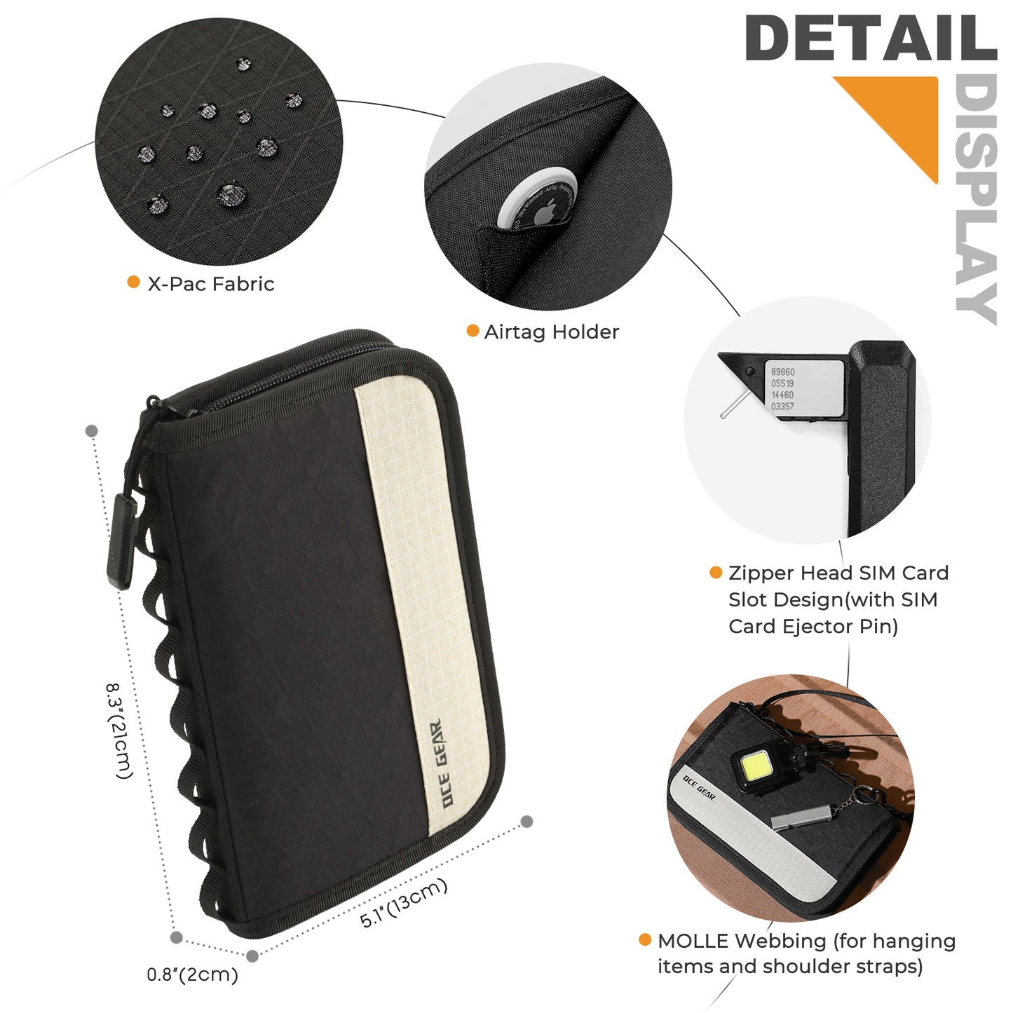 Travel Wallet Passport Holder with Airtag Slot Crossbody Document Organizer with Wrist Strap Lightweight Passport Pouch Portable Card Case with SIM Card Holders and Eject Pin for Women & Men