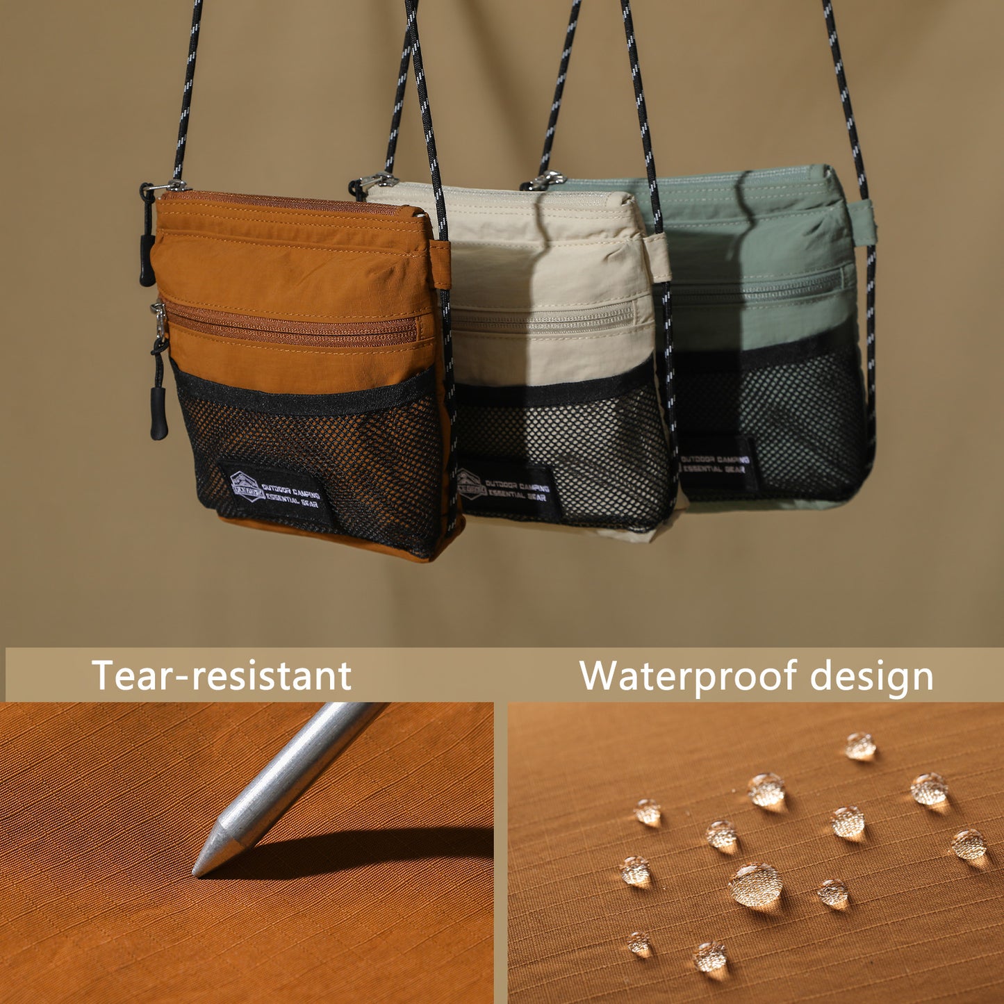 Crossbody Sling Bag for Women Men with Secure Elastic Strap - Smart Pocket Layout Shoulder Bag Urban Outdoor Travel