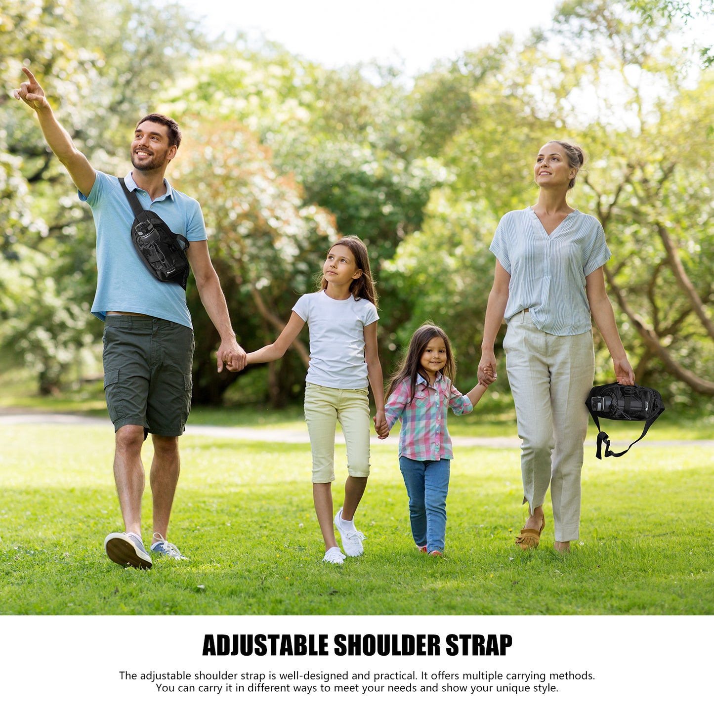 Waist Bag for Men Women with Water Bottle Holder Hiking Fanny Pack Running Waist Pack for Running Walking DogWalking Travel Cycling(Bottle Not Included)