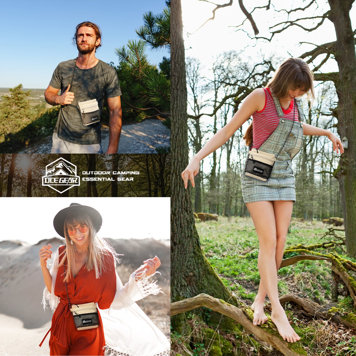 Crossbody Sling Bag for Women Men with Secure Elastic Strap - Smart Pocket Layout Shoulder Bag Urban Outdoor Travel