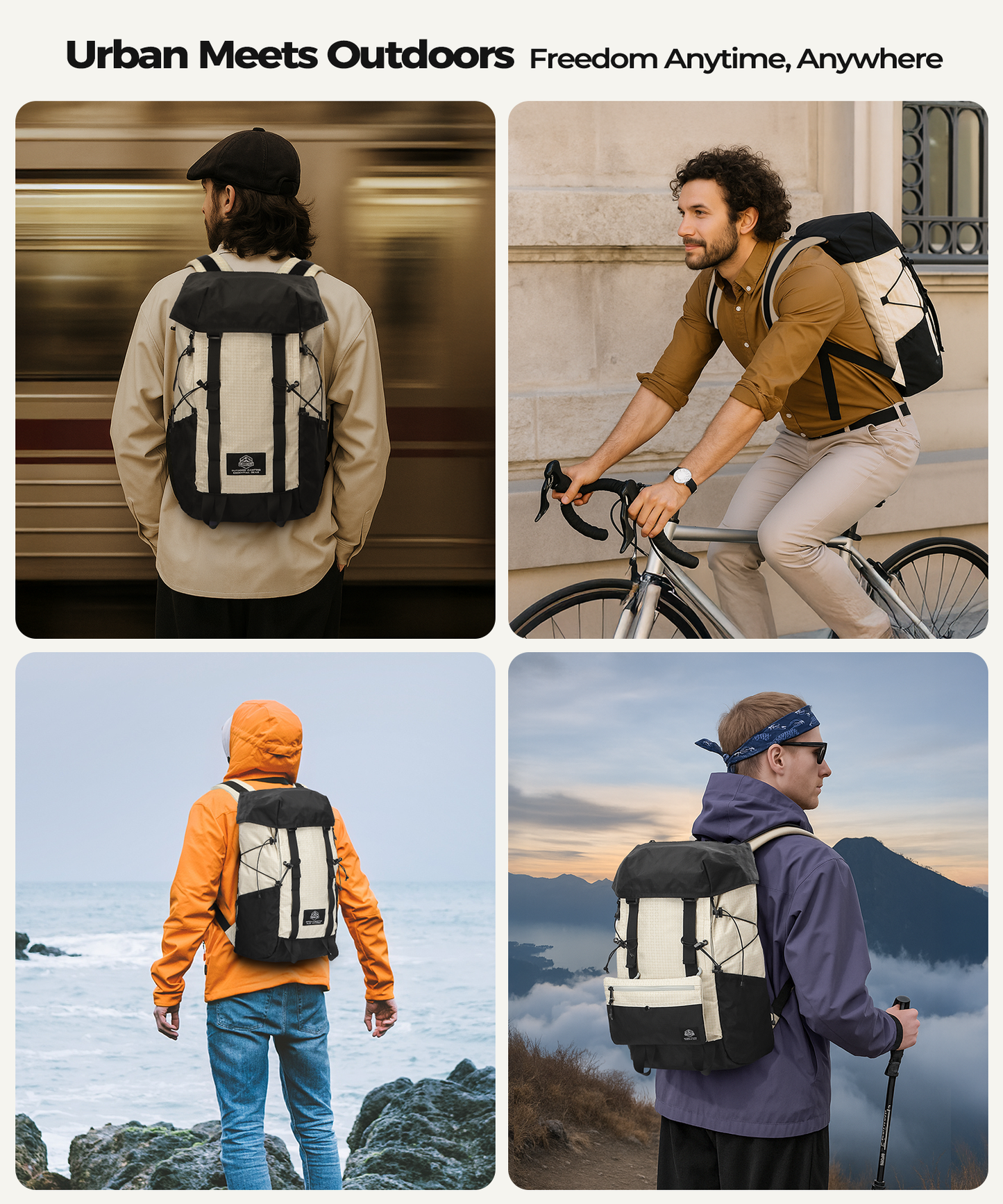 Hiking Backpack Waterproof Mountaineering Backpack with Rain Cover Outdoor Travel Camping Rucksack Lightweight Trekking Daypack for Men Women