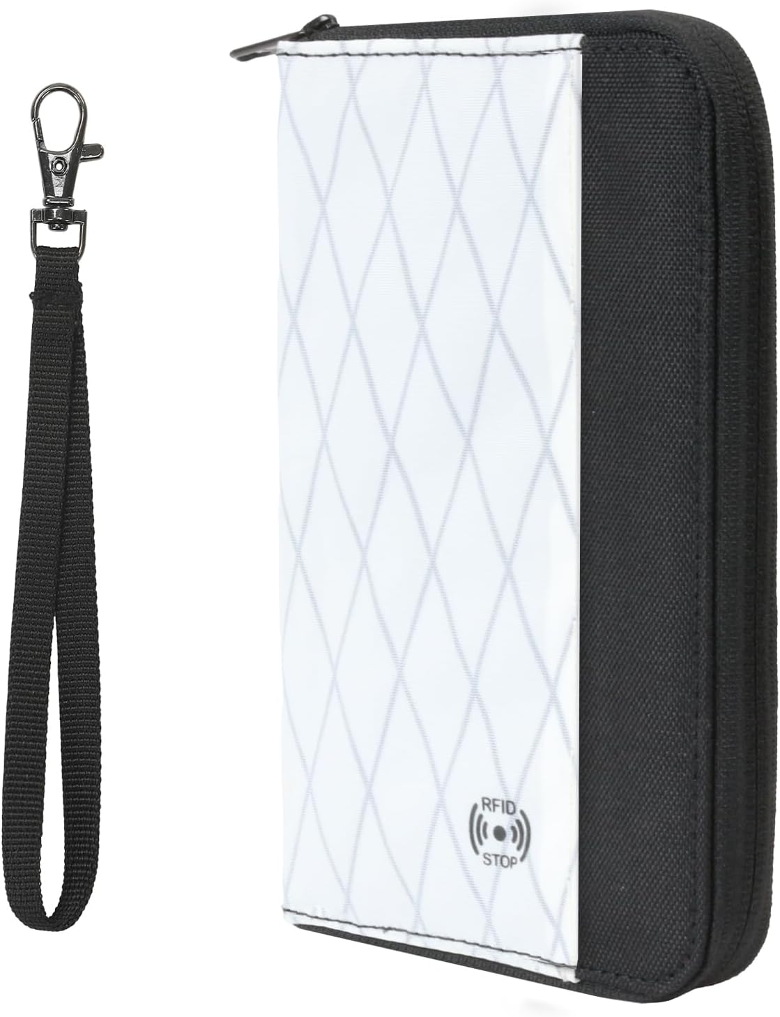 Travel Passport Wallet - RFID Blocking Passport Holder Travel Document Organizer with Wrist Strap Lightweight Single Card Pouch Portable Credit Card Case for Women & Men