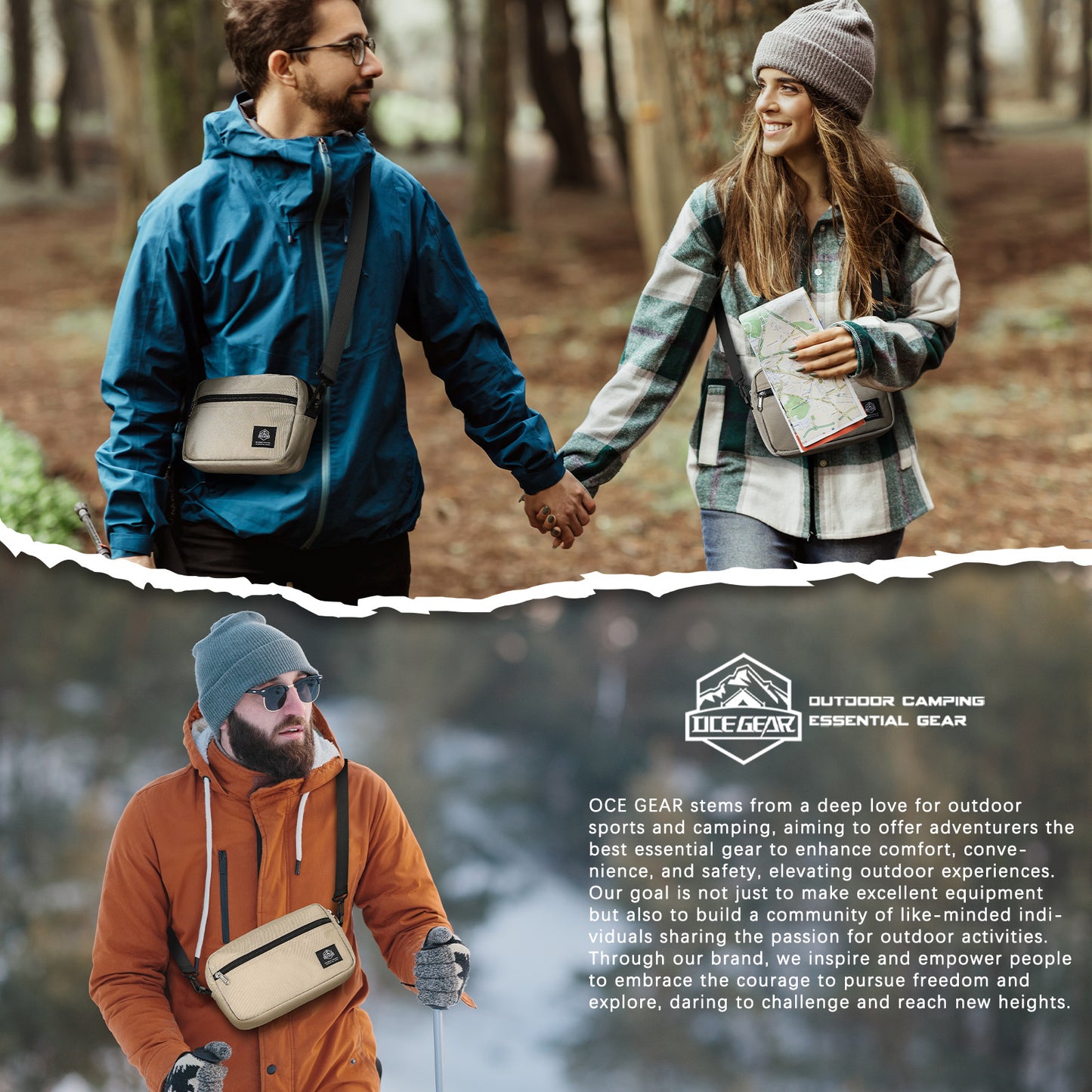 Outdoor Tactical Crossbody Bag - Durable Nylon, Versatile Hanging Design,Portable High Capacity Tactical Pouch for Camping, Hiking ,Travel