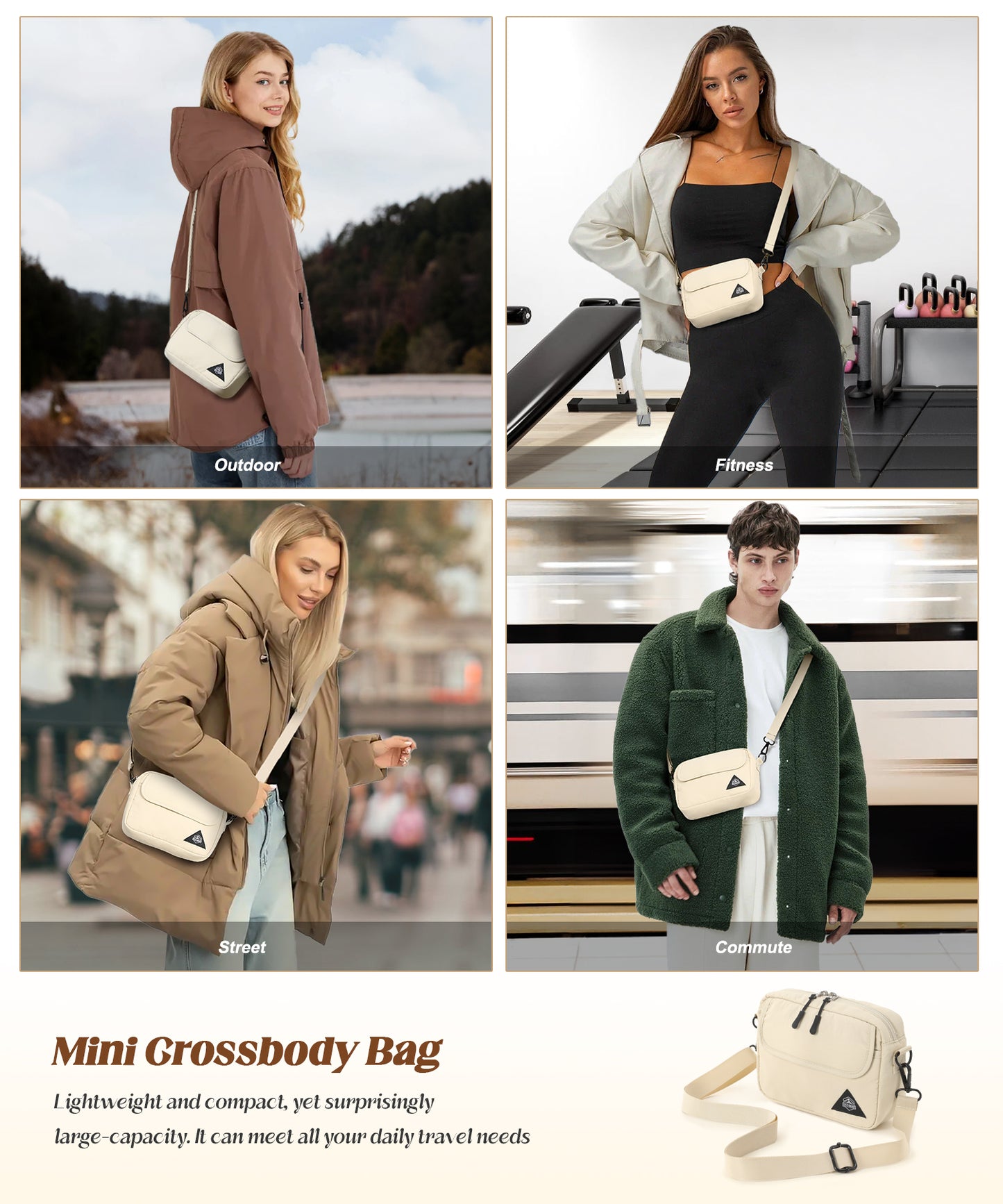 Mini Crossbody Bag with Adjustable Strap Festival Bag Sling Chest Bag for Outdoor, Workout, Travel, and Casual