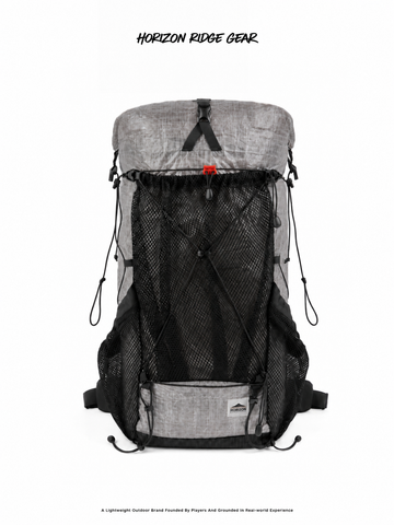 Front studio view of the HN2501 roll-top hiking backpack