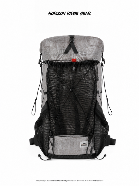 Front studio view of the HN2501 roll-top hiking backpack