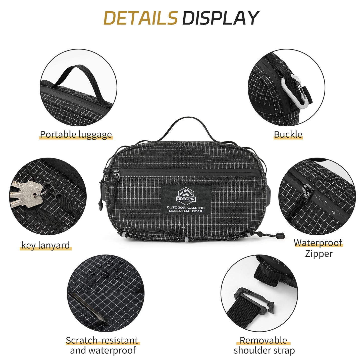 Fanny Pack Hiking Waist Packs Large Crossbody Bagwith Zipper Pockets Adjustable Strap Waist Bags Travel Hip Pack for Cycling Running for Women Men