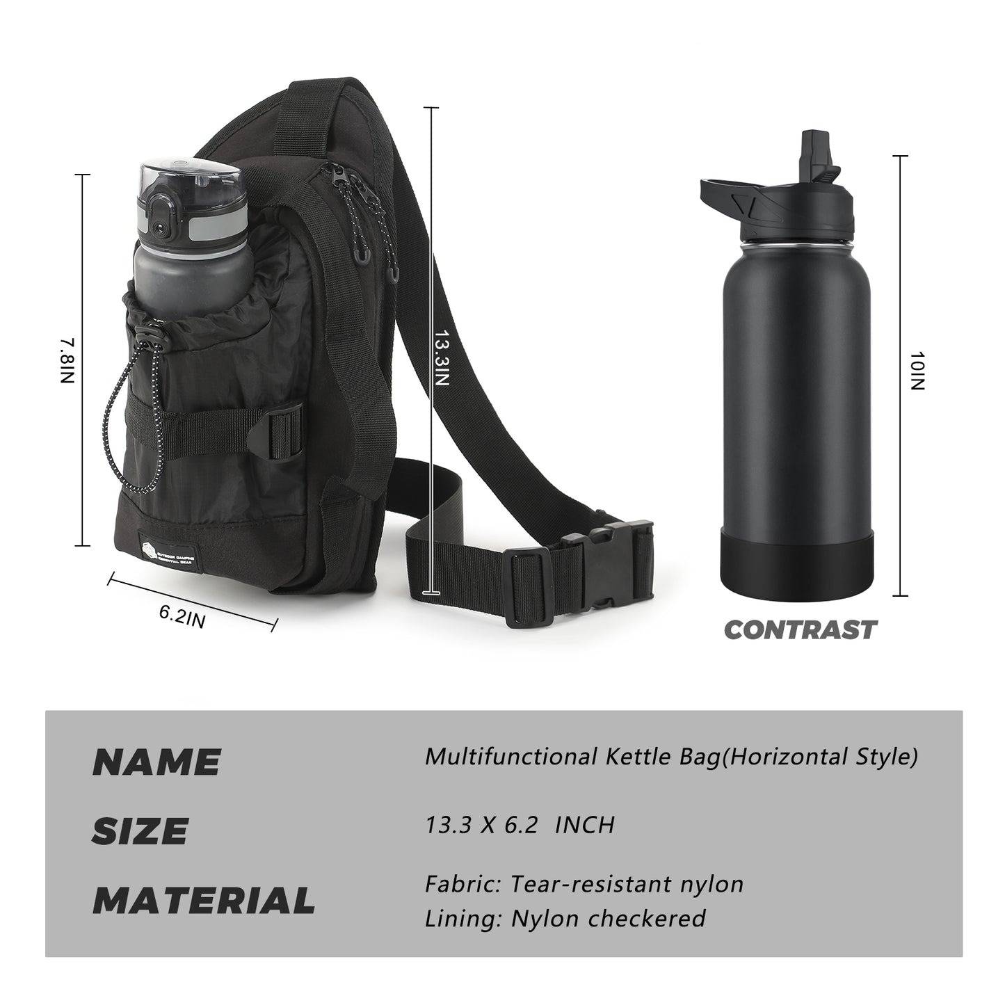 WATERFLY Waist Bag Fanny Pack With Water Bottle Holder Hiking Waist