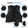 Front pockets zipper bungee and side mesh details on OCE GEAR running vest