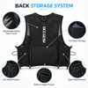 Rear and waist storage zones on OCE GEAR 8L trail running vest