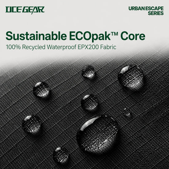 ECOPAK EPX200 waterproof recycled fabric used on OCE GEAR Cloud Shadow Half Moon Bag