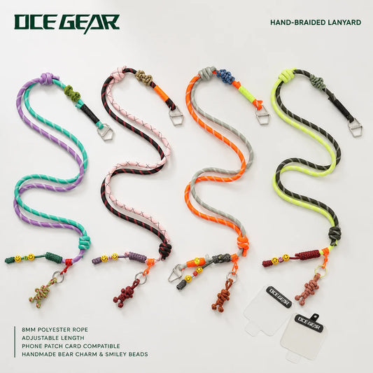 Designer Hand-Braided Phone Lanyard with Detachable Tether Patch
