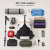 Hydration sleeve and hose routing inside 40L hiking backpack