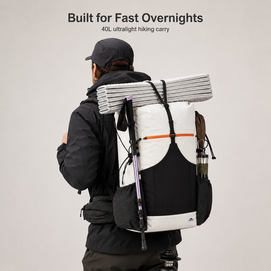 40L ultralight backpack with ergonomic aluminum stay support