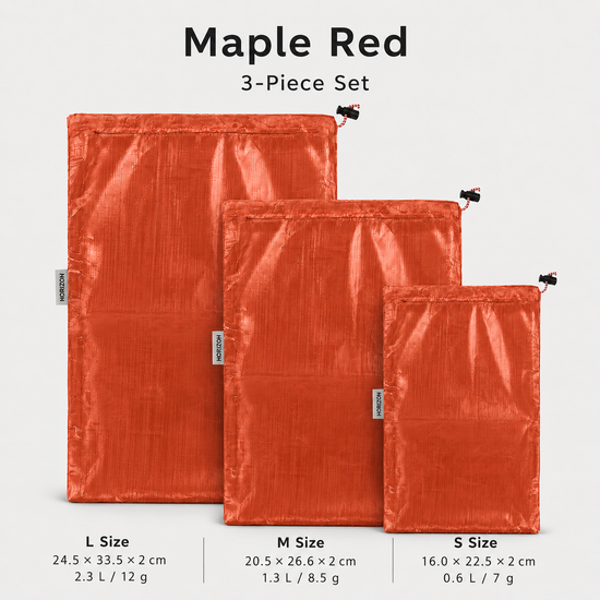 Maple Red Dyneema storage bag 3-piece set