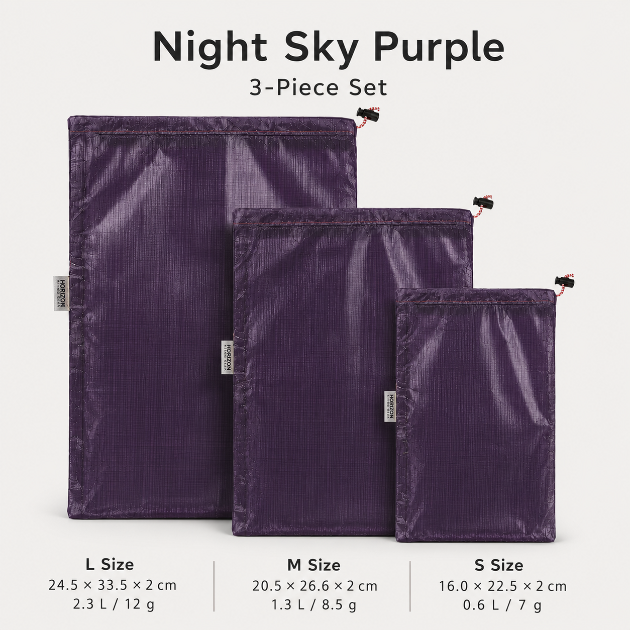 Night Sky Purple Dyneema storage bag 3-piece set