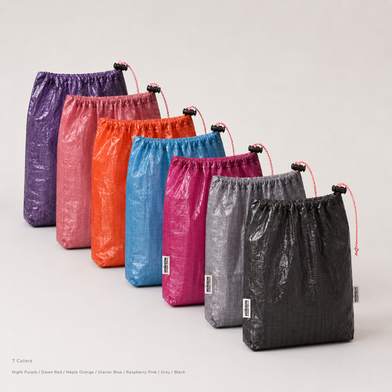Dyneema 1.3oz waterproof storage bag in seven colors