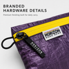 Branded hardware detail on Horizon Ridge Gear Dyneema pouch