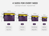 Four sizes available Dyneema zip pouch size chart