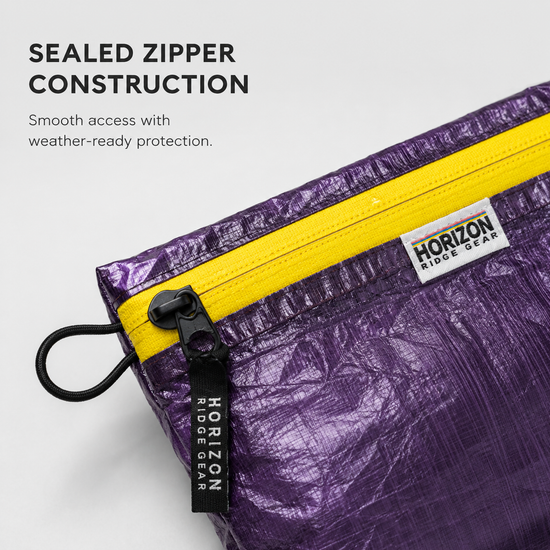 Dyneema Composite Fabric pouch with sealed zipper