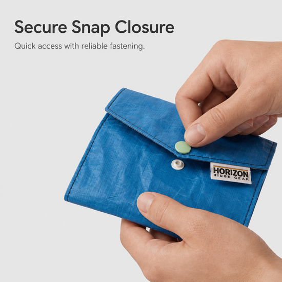 SUNGRIP snap closure on Dyneema DCH ultralight wallet