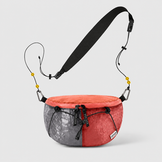 Black Red Orange Dyneema DCF 1.6 ultralight sling bag