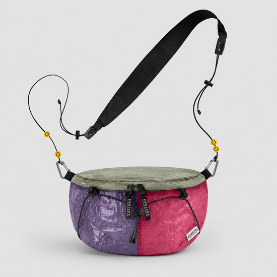Purple Red Green Dyneema DCF 1.6 ultralight sling bag
