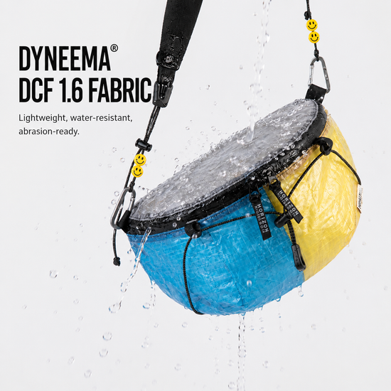 Water resistant Dyneema DCF 1.6 sling bag fabric detail