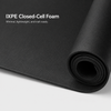 Black rollable IXPE closed cell foam pad matte texture detail