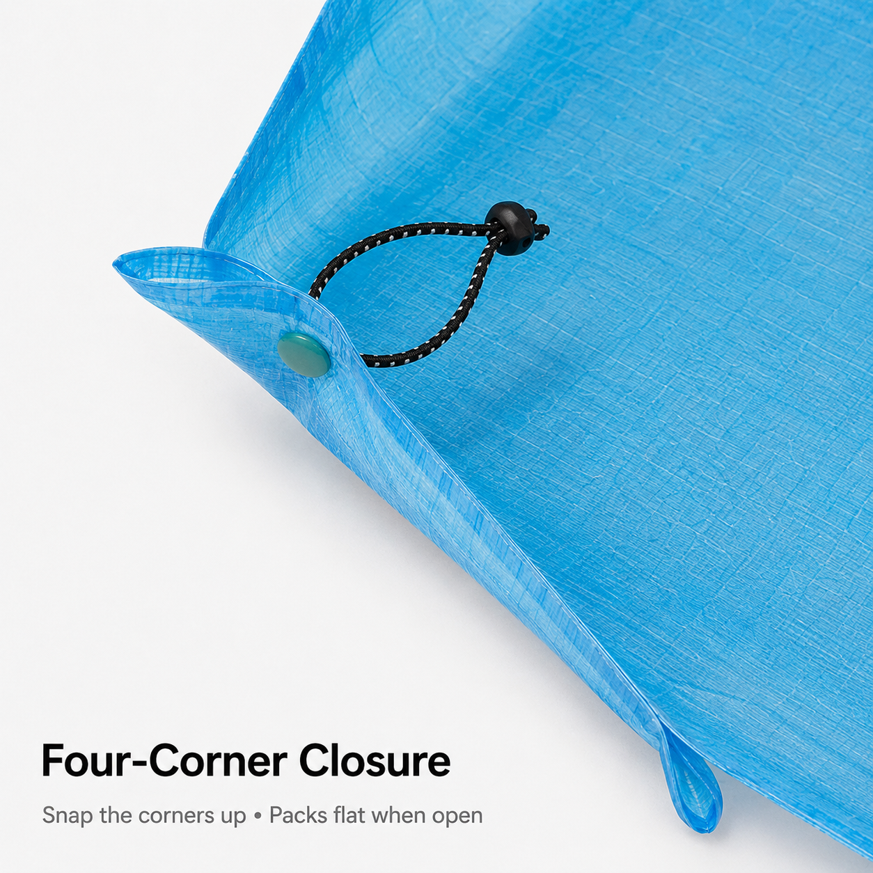 Four corner closure detail on Dyneema DCF 1.6 gear tray