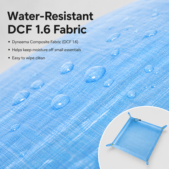 Water resistant DCF 1.6 fabric on ultralight gear tray