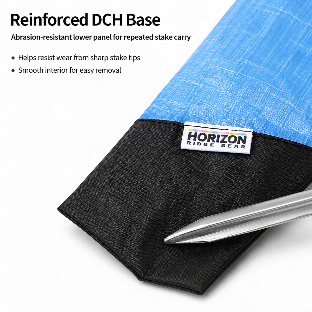 DCF 1.6 tent peg bag for backpacking shelter setup