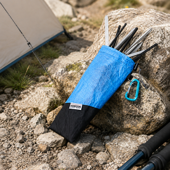 Tent stake storage pouch product size 19 by 5 cm
