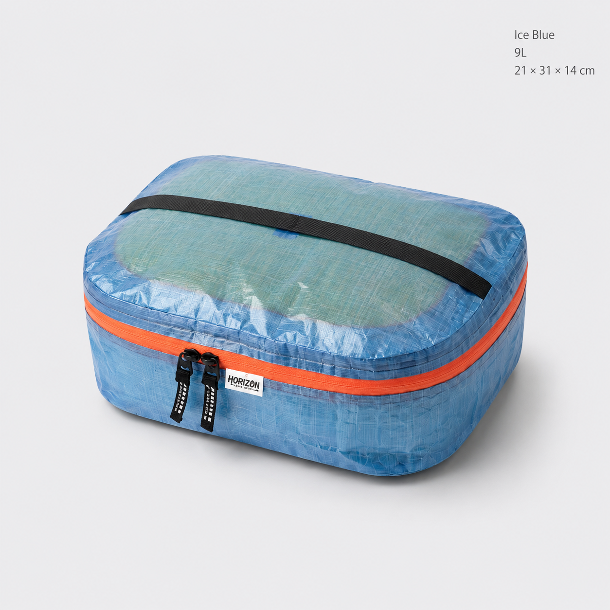 Ice Blue 9L Dyneema DCF storage pillow bag 21 by 31 by 14 cm
