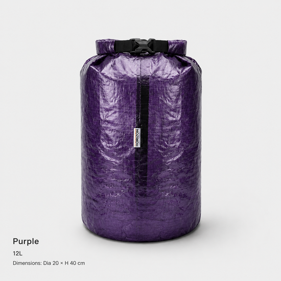 Night Purple 12L Dyneema DCF roll-top storage bag Dia 20 by H 40 cm