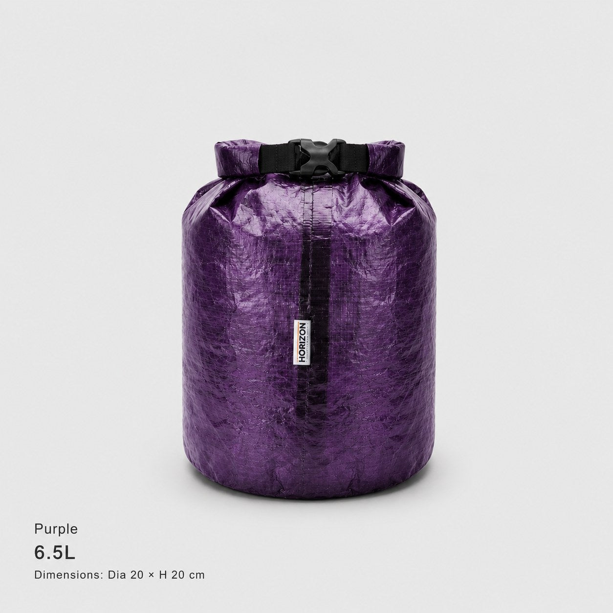 Night Purple 6.5L Dyneema DCF roll-top storage bag Dia 20 by H 20 cm