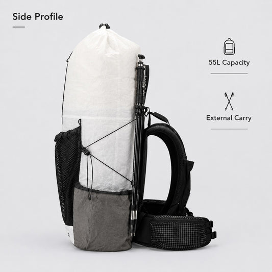 Horizon Ridge Gear Dyneema DCH 55L backpack side profile