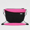 Pink lightweight hiking crossbody bag with Dyneema stretch pocket