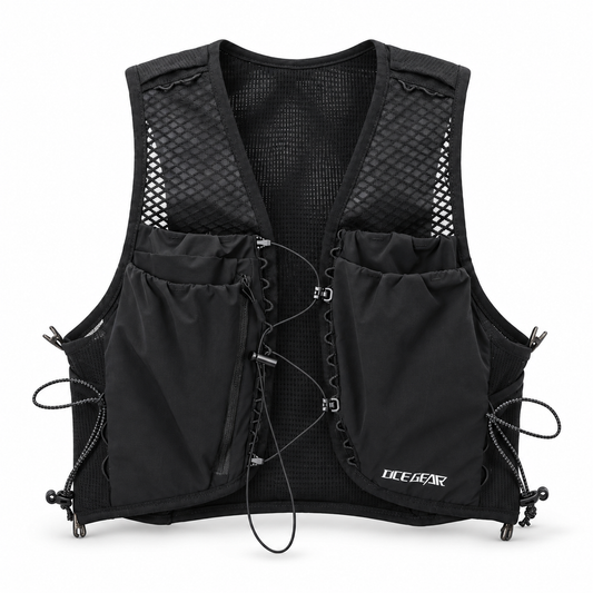 OCE GEAR black lightweight trail running hydration vest front view