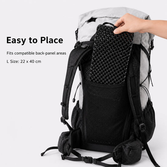 L size black 3D honeycomb backpack ventilation back panel install