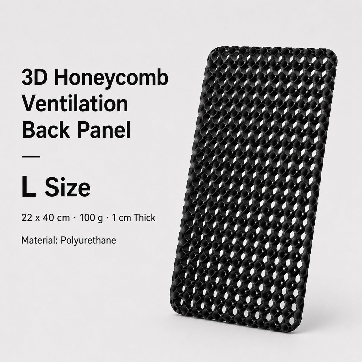 L size black 3D honeycomb backpack ventilation back panel main