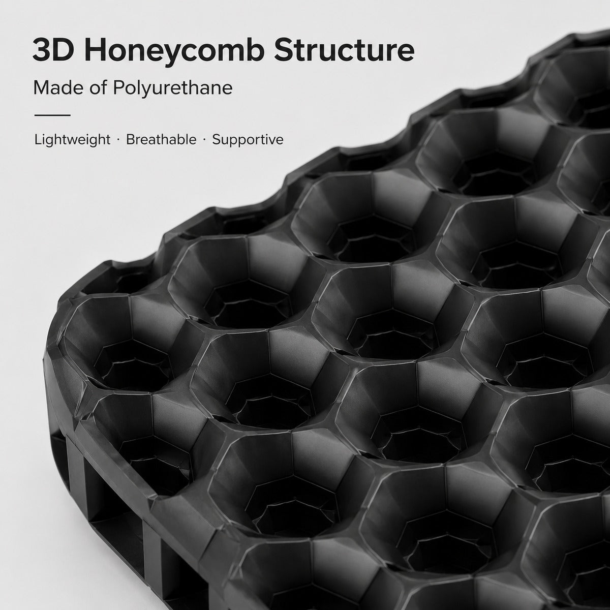 L size black 3D honeycomb backpack ventilation back panel material