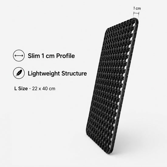 L size black 3D honeycomb backpack ventilation back panel thickness
