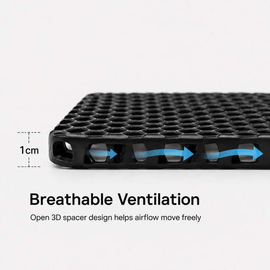 L size black 3D honeycomb backpack ventilation back panel ventilation